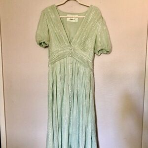 Anthropologie Light Green Maxi Dress